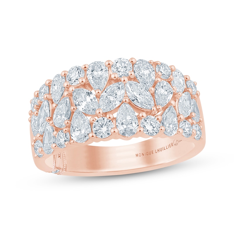 Monique Lhuillier Bliss Marquise, Pear & Round-Cut Lab-Created Diamond Anniversary Ring 2 ct tw 18K Rose Gold