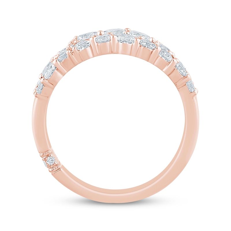 Main Image 3 of Monique Lhuillier Bliss Marquise, Pear & Round-Cut Lab-Grown Diamond Anniversary Ring 2 ct tw 18K Rose Gold