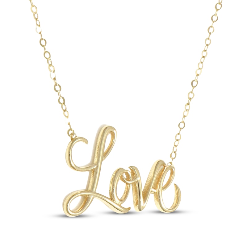 Main Image 2 of Script &quot;Love&quot; Necklace 10K Yellow Gold 18&quot;