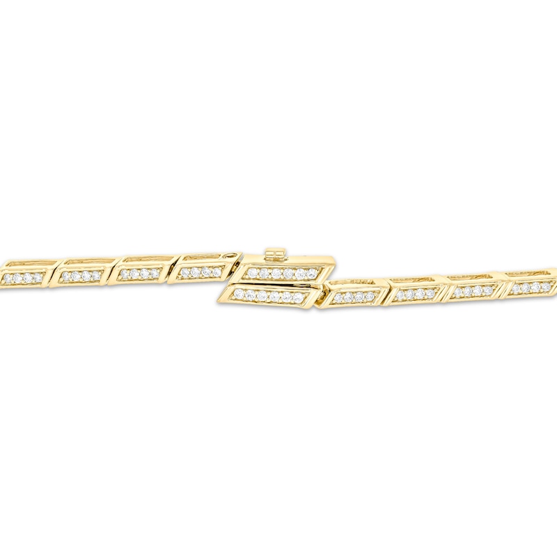 Main Image 2 of Diamond Link Bracelet with Magnetic Clasp 1/2 ct tw 10K Yellow Gold 7&quot;