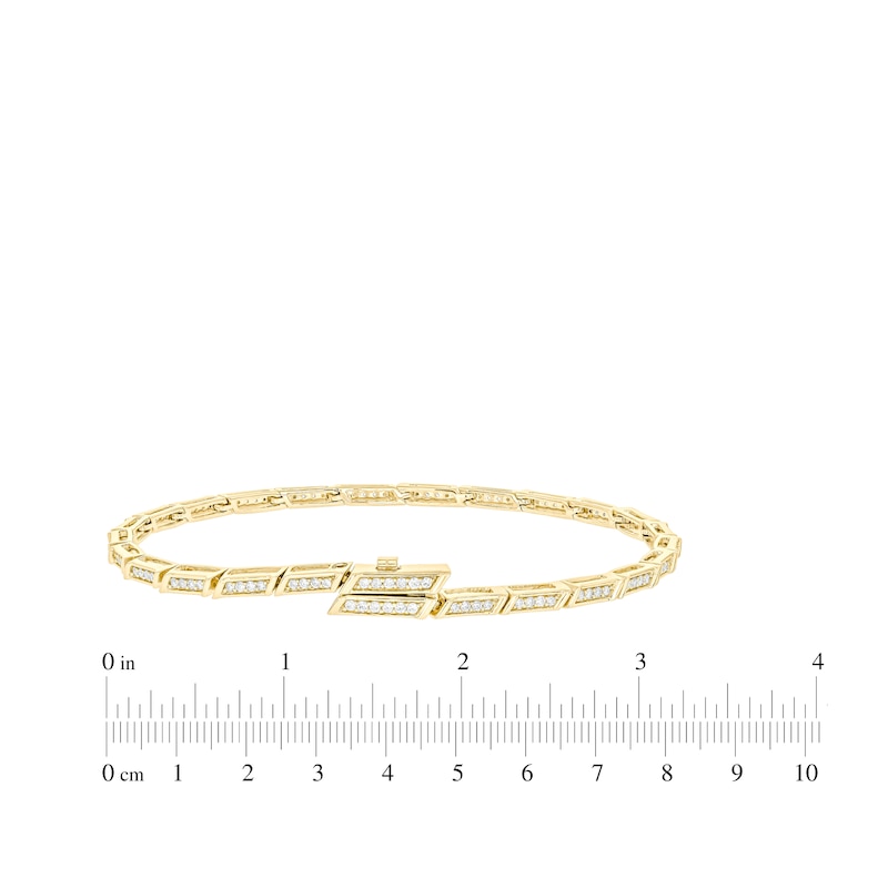 Diamond Link Bracelet with Magnetic Clasp 1/2 ct tw 10K Yellow Gold 7"