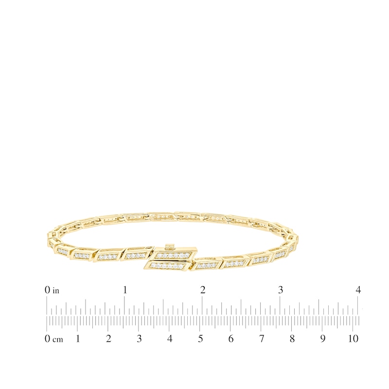 Main Image 3 of Diamond Link Bracelet with Magnetic Clasp 1/2 ct tw 10K Yellow Gold 7&quot;