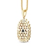Thumbnail Image 3 of Men's White & Black Diamond Blessed Mother Diamond-Cut Necklace 1/6 ct tw 10K Yellow Gold 22&quot;