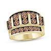 Thumbnail Image 1 of Men's Brown Diamond Four-Row Ring 3 ct tw 10K Yellow Gold