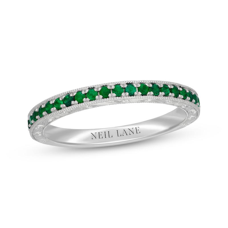 Neil Lane Natural Emerald Anniversary Ring 14K White Gold