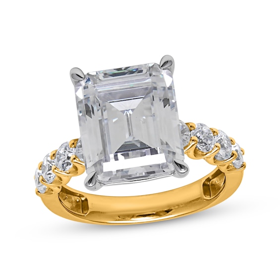 Now + Forever Lab-Grown Diamonds Emerald-Cut Engagement Ring 7 ct tw 14K Yellow Gold