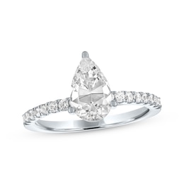 Now + Forever Lab-Grown Diamonds Pear-Shaped Engagement Ring 1-3/4 ct tw 14K White Gold