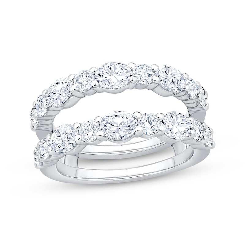 Lab-Created Diamonds by KAY Oval & Round-Cut Enhancer Ring 2 ct tw 14K White Gold