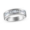 Thumbnail Image 1 of Now + Forever Men's Certified Square & Round-Cut Diamond Wedding Band 1 ct tw Platinum