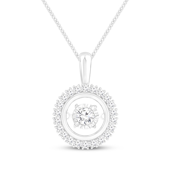 Unstoppable Love Diamond Halo Necklace 1/3 ct tw 10K White Gold 19"