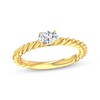Thumbnail Image 1 of Now + Forever East West Oval-Cut Diamond Solitaire Rope Shank Engagement Ring 1/3 ct tw 14K Yellow Gold (I/I2)