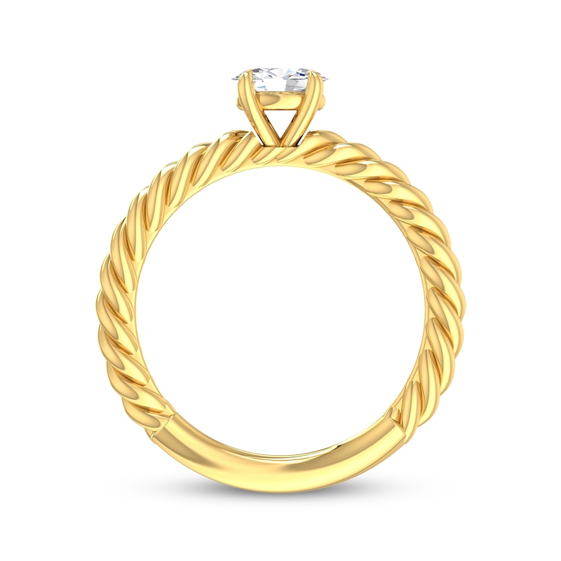 Main Image 3 of Now + Forever East West Oval-Cut Diamond Solitaire Rope Shank Engagement Ring 1/3 ct tw 14K Yellow Gold (I/I2)