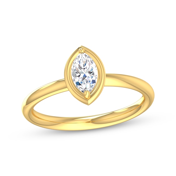 Now + Forever Marquise-Cut Diamond Solitaire Engagement Ring 1/3 ct tw 14K Yellow Gold (I/I2)