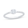 Thumbnail Image 1 of Now + Forever East West Oval-Cut Diamond Solitaire Rope Shank Engagement Ring 1/5 ct tw 14K White Gold (I/I1)