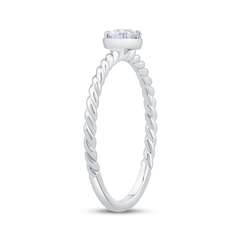 Main Image 2 of Now + Forever East West Oval-Cut Diamond Solitaire Rope Shank Engagement Ring 1/5 ct tw 14K White Gold (I/I1)