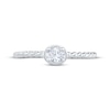Thumbnail Image 3 of Now + Forever East West Oval-Cut Diamond Solitaire Rope Shank Engagement Ring 1/5 ct tw 14K White Gold (I/I1)