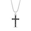 Thumbnail Image 1 of Men's Square-Cut Black Onyx Cross Necklace Sterling Silver 24&quot;
