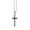 Thumbnail Image 2 of Men's Square-Cut Black Onyx Cross Necklace Sterling Silver 24&quot;