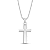 Thumbnail Image 3 of Men's Square-Cut Black Onyx Cross Necklace Sterling Silver 24&quot;