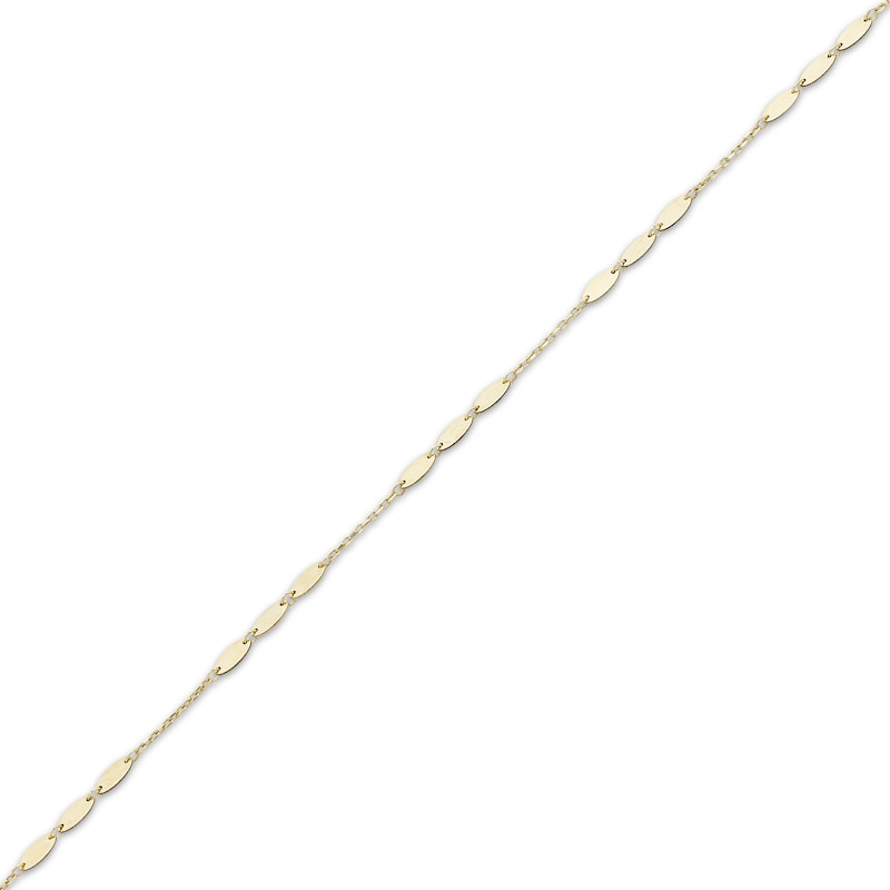 Main Image 2 of Mirror Disc Station Anklet Solid 10K Yellow Gold 10&quot;