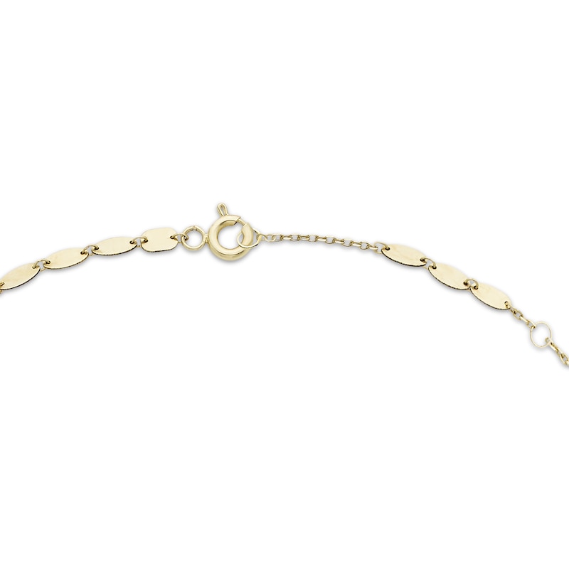 Main Image 3 of Mirror Disc Station Anklet Solid 10K Yellow Gold 10&quot;