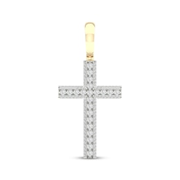 Men's Diamond Cross Charm 1-1/2 ct tw 10K Yellow Gold