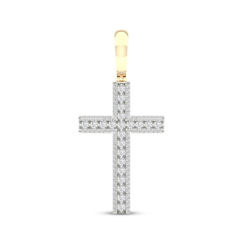Main Image 1 of Men's Diamond Cross Charm 1-1/2 ct tw 10K Yellow Gold