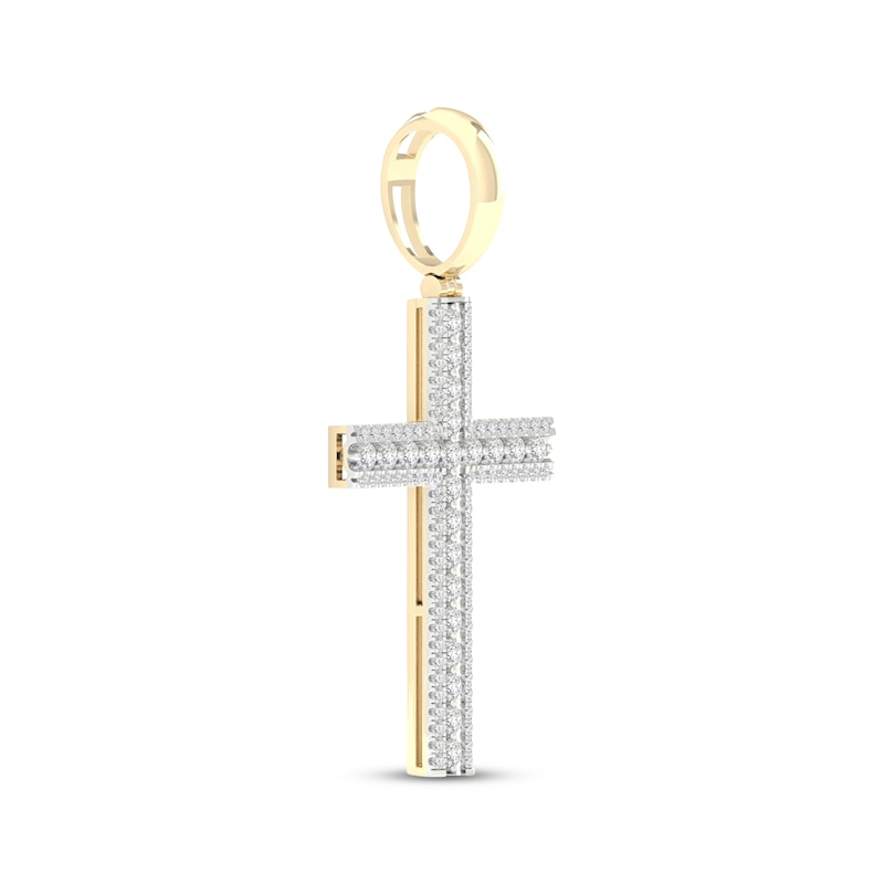 Main Image 2 of Men's Diamond Cross Charm 1-1/2 ct tw 10K Yellow Gold