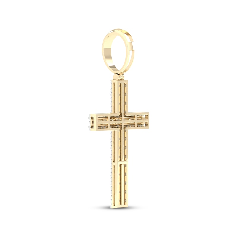 Main Image 4 of Men's Diamond Cross Charm 1-1/2 ct tw 10K Yellow Gold