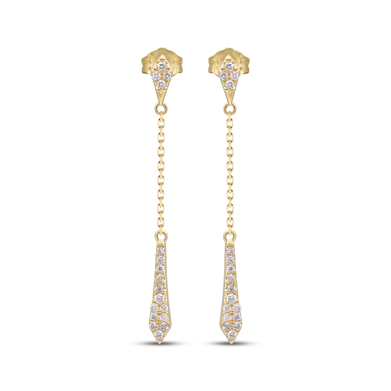 Main Image 2 of Diamond Chain Dangle Earrings 1/5 ct tw 10K Yellow Gold