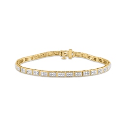 Diamond Rectangle Link Bracelet 1/2 ct tw ct tw 10K Yellow Gold 7"