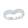 Thumbnail Image 1 of Now + Forever Baguette & Round-Cut Diamond Chevron Anniversary Ring 5/8 ct tw 14K White Gold