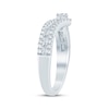 Thumbnail Image 2 of Now + Forever Baguette & Round-Cut Diamond Chevron Anniversary Ring 5/8 ct tw 14K White Gold