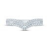 Thumbnail Image 3 of Now + Forever Baguette & Round-Cut Diamond Chevron Anniversary Ring 5/8 ct tw 14K White Gold
