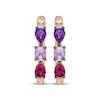Thumbnail Image 2 of Le Vian Pretty in Pink Rhodolite Garnet & Amethyst Hoop Earrings 1/8 ct tw Diamonds 14K Strawberry Gold