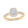 Thumbnail Image 1 of Now + Forever Lab-Grown Diamonds Emerald-Cut Halo Engagement Ring 3/4 ct tw 14K Yellow Gold
