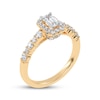 Thumbnail Image 2 of Now + Forever Lab-Grown Diamonds Emerald-Cut Halo Engagement Ring 3/4 ct tw 14K Yellow Gold