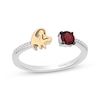 Thumbnail Image 1 of Disney Treasures The Lion King &quot;Simba&quot; Garnet & Diamond Accent Ring Sterling Silver & 10K Yellow Gold