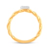 Thumbnail Image 3 of Princess-Cut Diamond Halo Rope-Textured Shank Promise Ring 1/6 ct tw 10K Yellow Gold