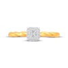 Thumbnail Image 4 of Princess-Cut Diamond Halo Rope-Textured Shank Promise Ring 1/6 ct tw 10K Yellow Gold