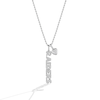 Thumbnail Image 1 of True Fans Las Vegas Raiders 1/10ct tw Diamond and White Lab-Created Sapphire &quot;RAIDERS&quot; Heart Necklace Sterling Silver