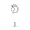 Thumbnail Image 1 of Men's Diamond & Lab-Created Ruby Dragon Brooch 1 ct tw Sterling Silver
