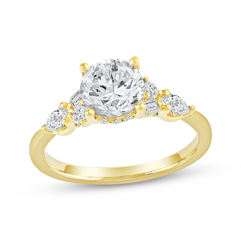 Main Image 1 of Now + Forever Lab-Grown Diamonds Round-Cut Hidden Halo Engagement Ring 2 ct tw 14K Yellow Gold