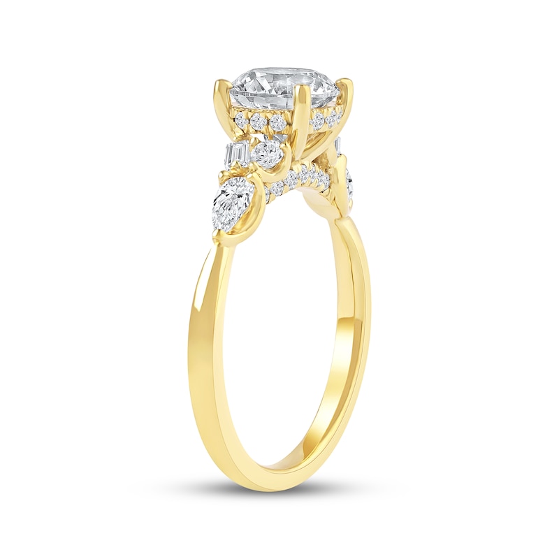 Main Image 2 of Now + Forever Lab-Grown Diamonds Round-Cut Hidden Halo Engagement Ring 2 ct tw 14K Yellow Gold