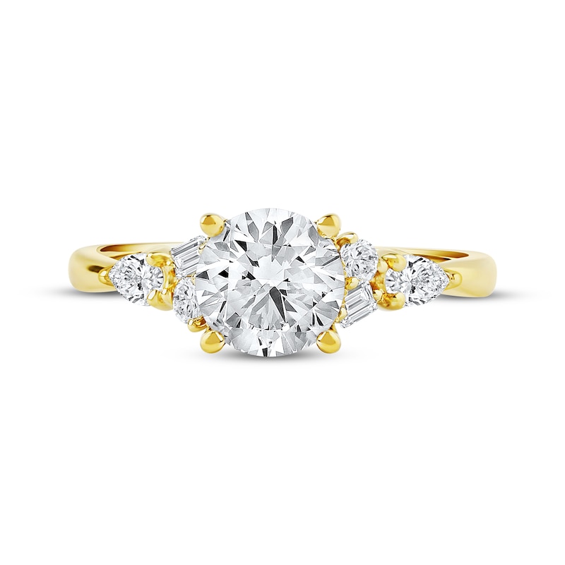 Main Image 3 of Now + Forever Lab-Grown Diamonds Round-Cut Hidden Halo Engagement Ring 2 ct tw 14K Yellow Gold