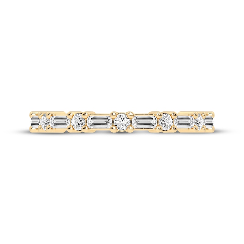 Main Image 3 of Now + Forever Baguette & Round-Cut Diamond Anniversary Ring 1/2 ct tw 10K Yellow Gold
