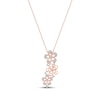 Thumbnail Image 1 of Diamond Flower Trio Drop Necklace 1/4 ct tw 10K Rose Gold 18"