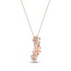 Thumbnail Image 2 of Diamond Flower Trio Drop Necklace 1/4 ct tw 10K Rose Gold 18"