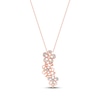 Thumbnail Image 3 of Diamond Flower Trio Drop Necklace 1/4 ct tw 10K Rose Gold 18"