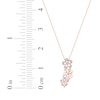 Thumbnail Image 7 of Diamond Flower Trio Drop Necklace 1/4 ct tw 10K Rose Gold 18"